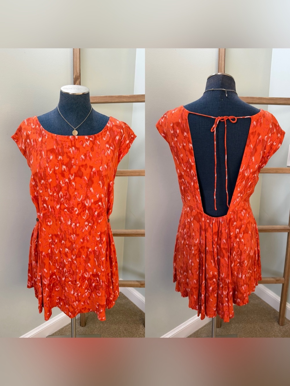 Free People Orange Fake Love Mini Dress Size XS